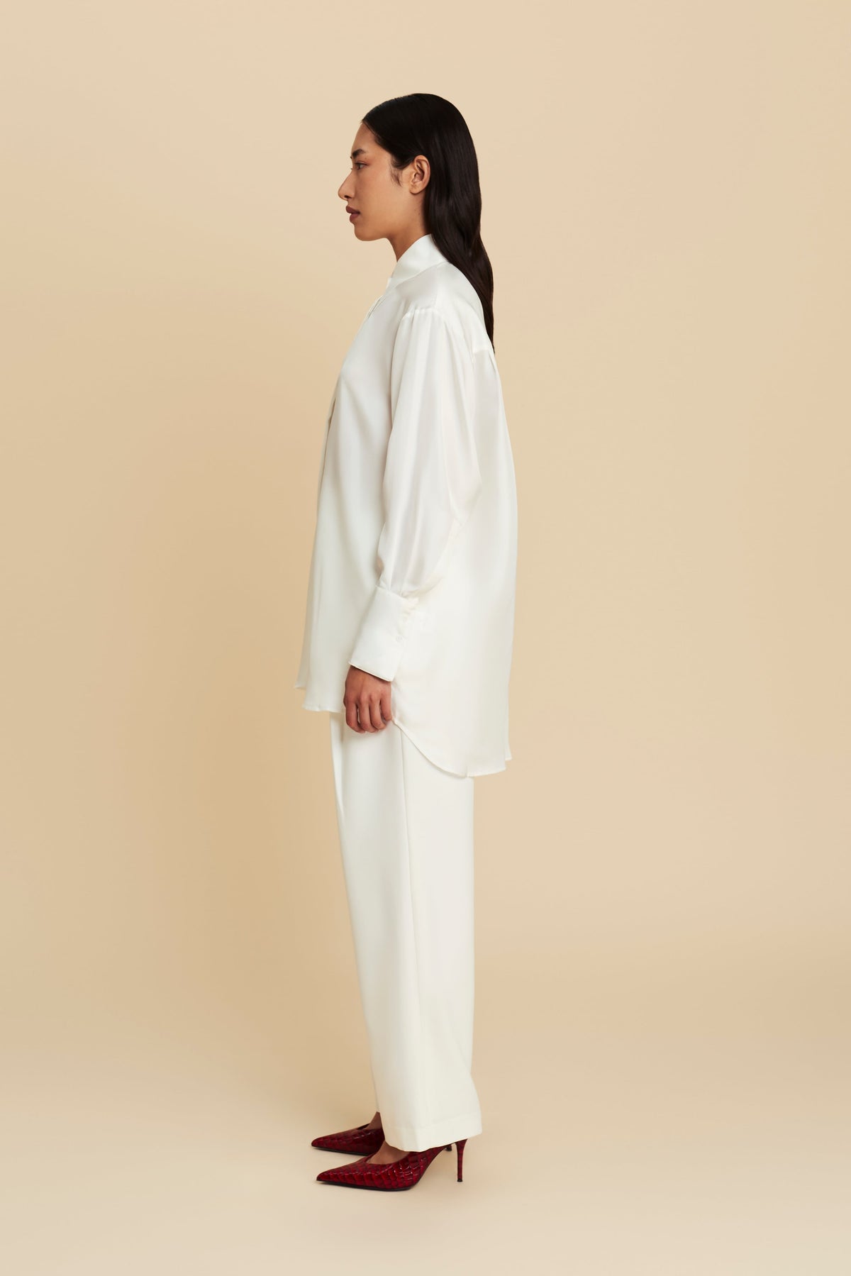 Silk Shirt in Clean Slate