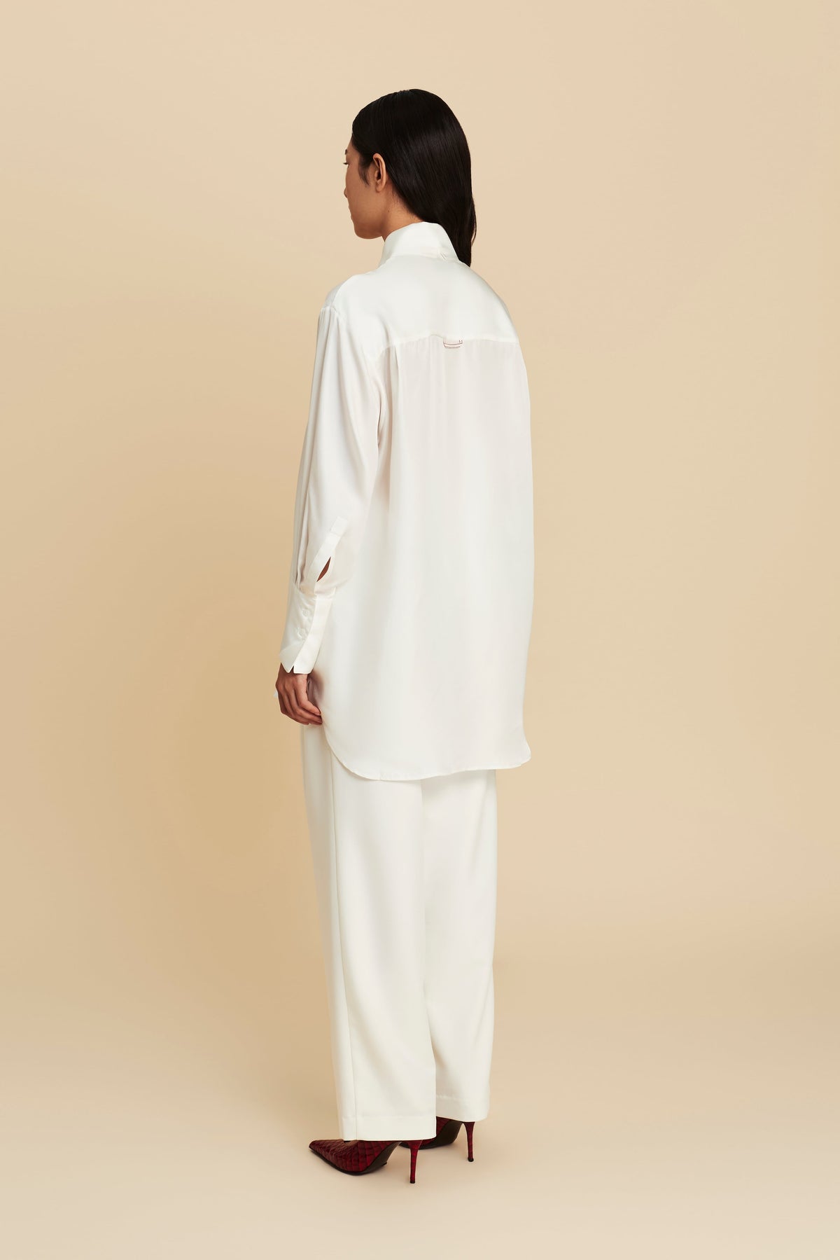 Silk Shirt in Clean Slate