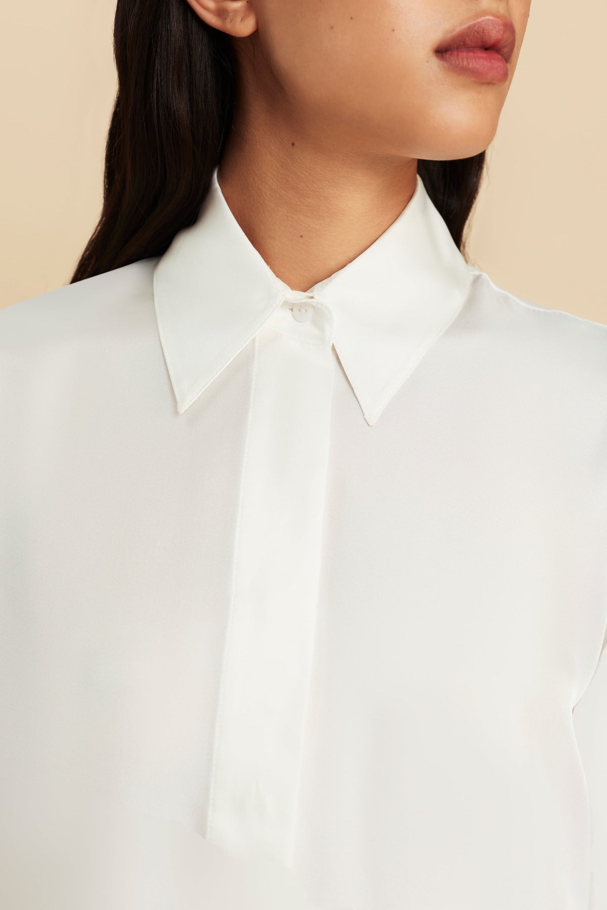 Silk Shirt in Clean Slate