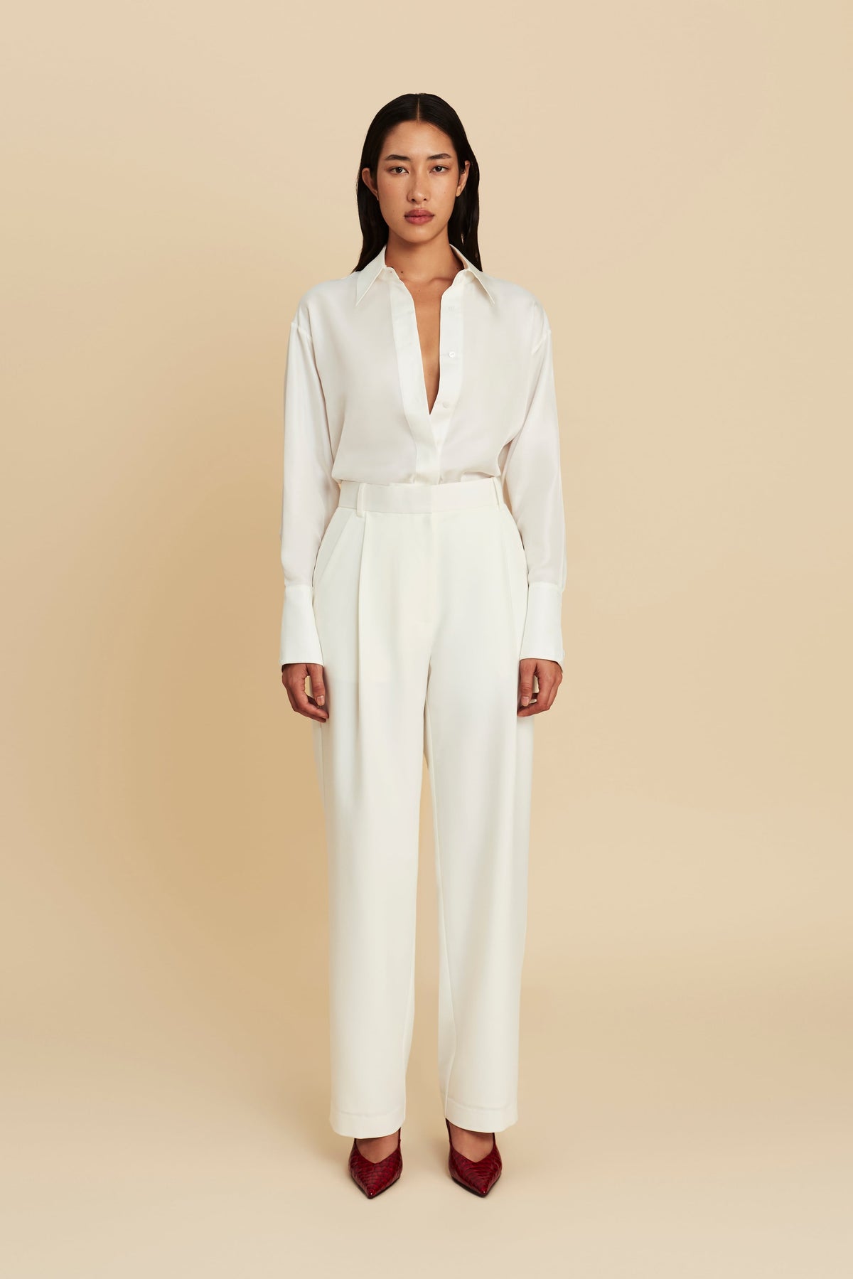 Silk Shirt in Clean Slate