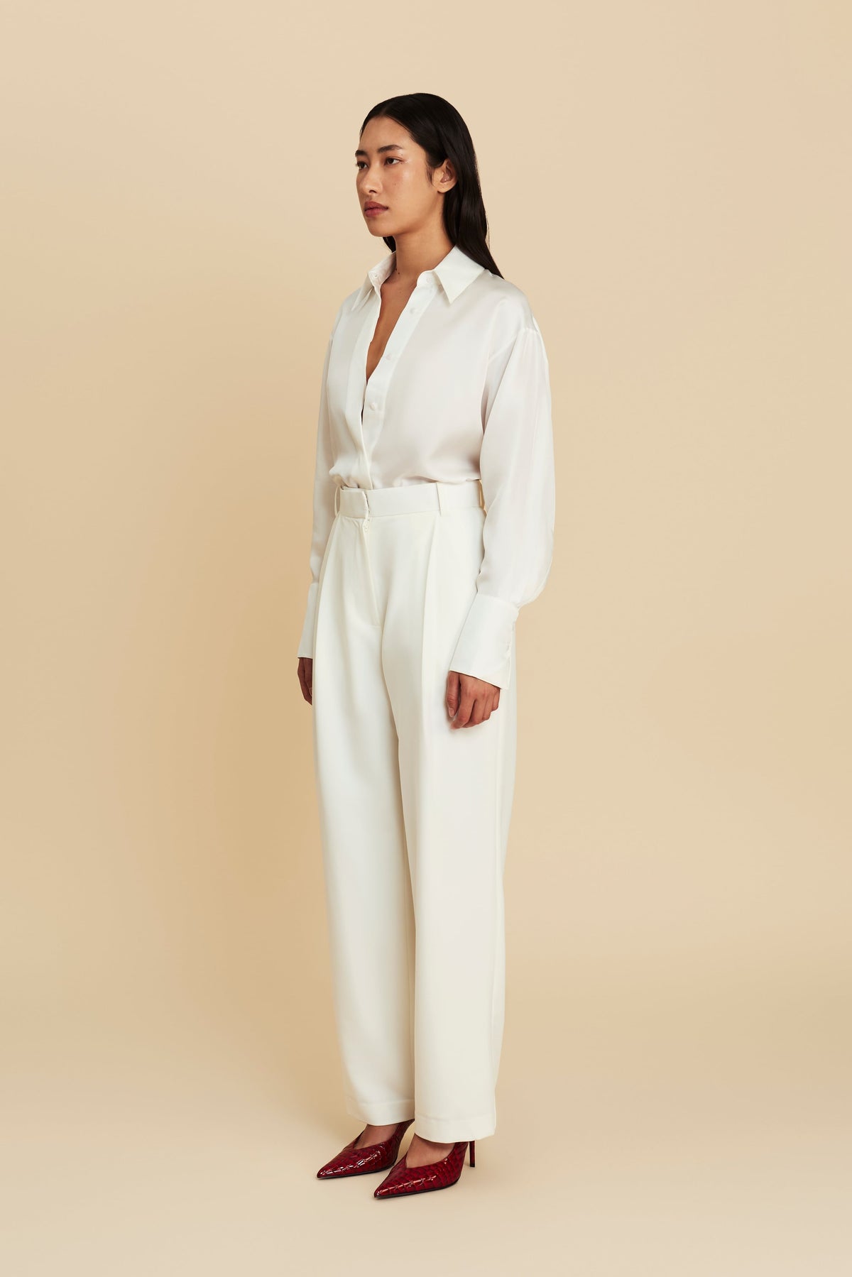 Silk Shirt in Clean Slate
